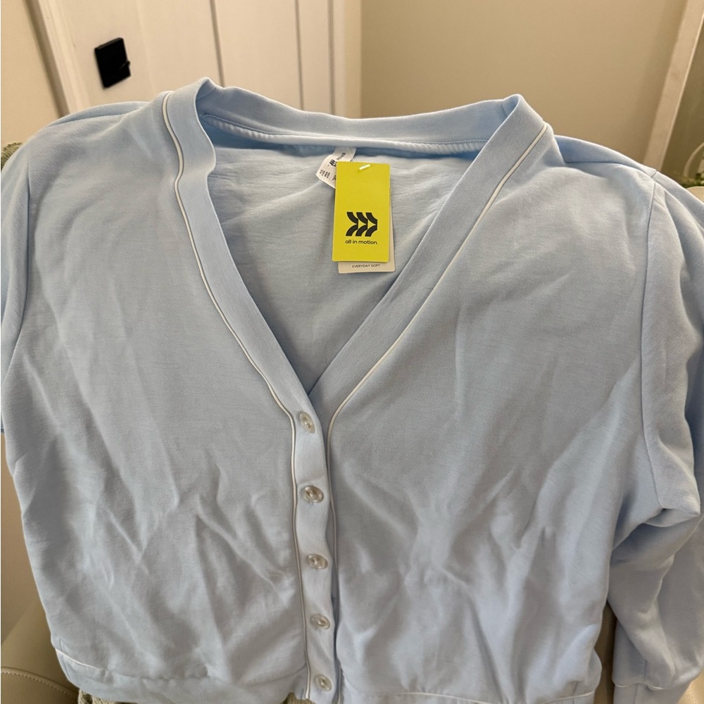 all in motion Pale Blue Crew Neck Top with Brand Tag